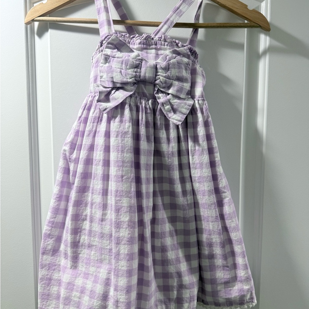 Charming Lavender Checkered Kids Dress